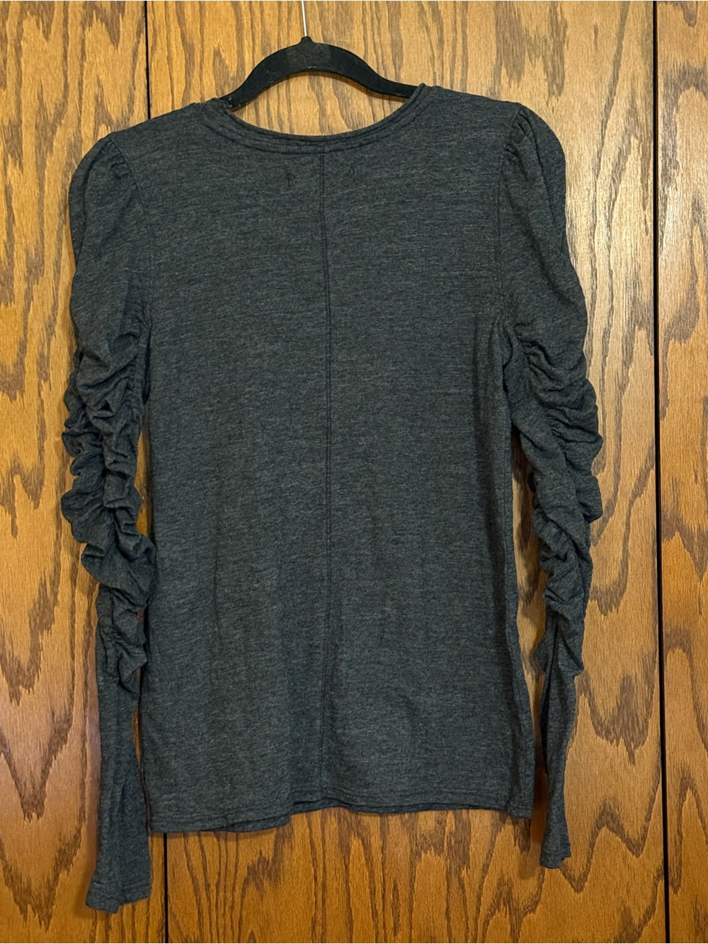 Free People We The Free Ruched Sleeve Top Womens Small Gray - Picture 2 of 7